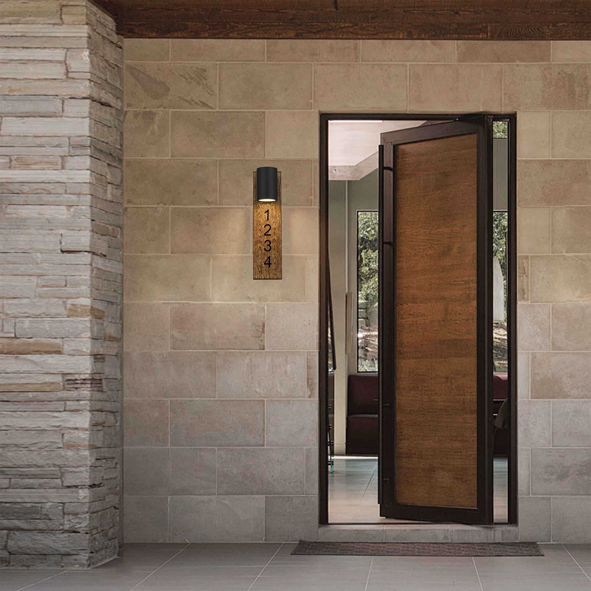 Woodone LED 19 inch Sand Black Outdoor Wall Sconce